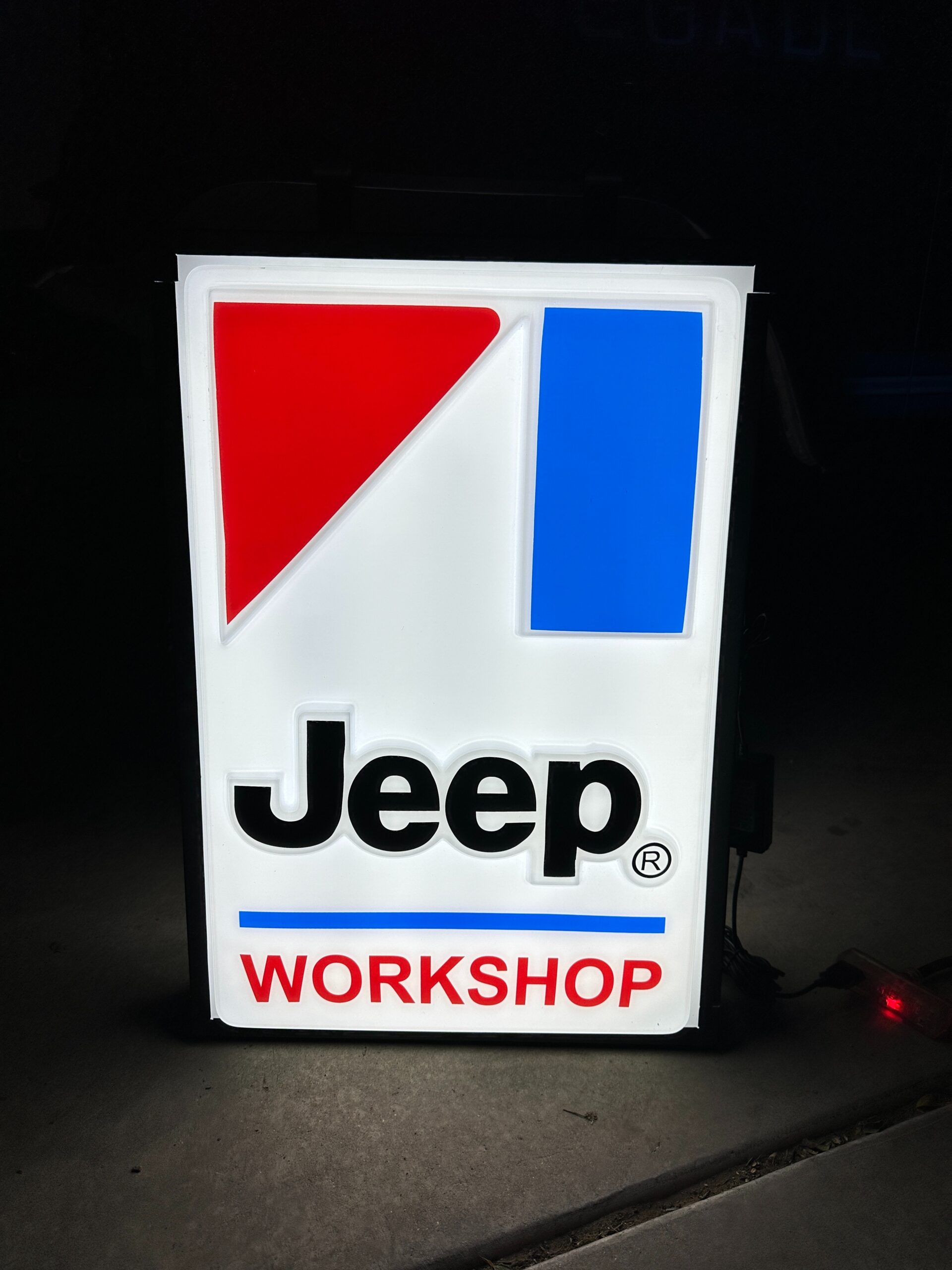 Rare AMC Jeep Workshop backlite sign 2